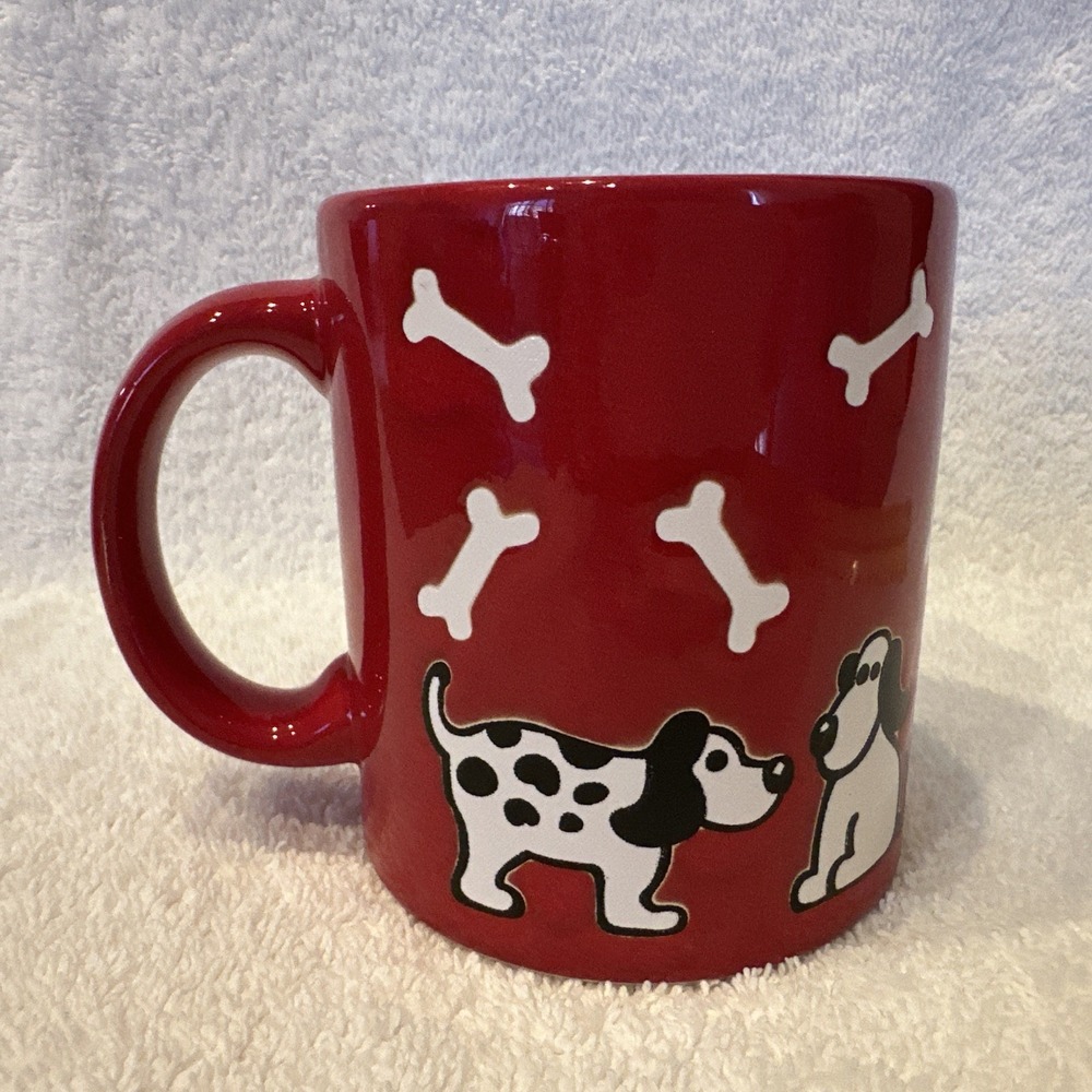 Waechtersbach Germany Ceramic Coffee Mug w/ White & Black Dogs Bone 3.75 X 3.25" - Picture 3 of 8